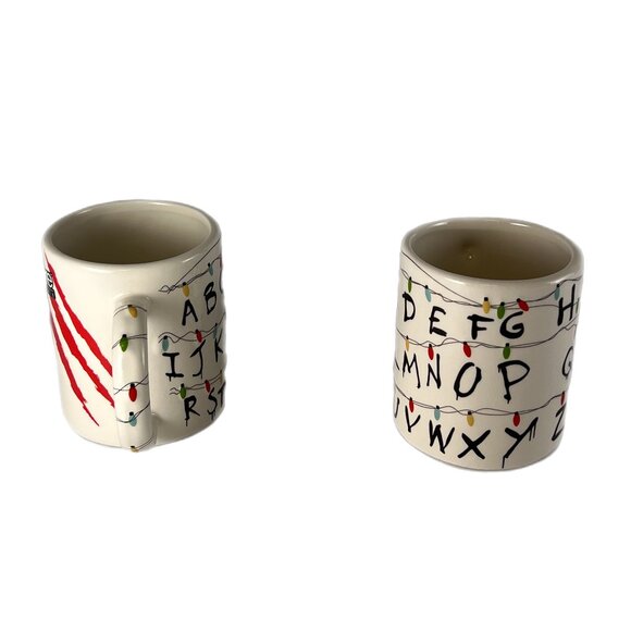 Set of 2 Large 17 oz. Ceramic "Stranger Things" ABC Mugs, NWT by Core Home - Picture 3 of 8